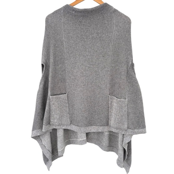 MOTH for ANTHROPOLOGIE Gray Knit Madison Park Poncho, size XS/S - Picture 4 of 10
